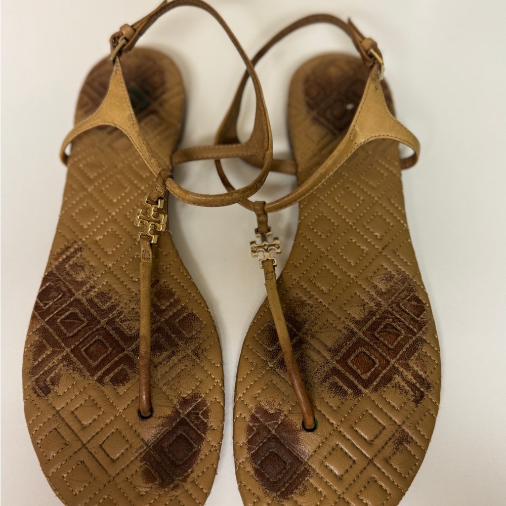 Tory Burch Brown Leather Sandals